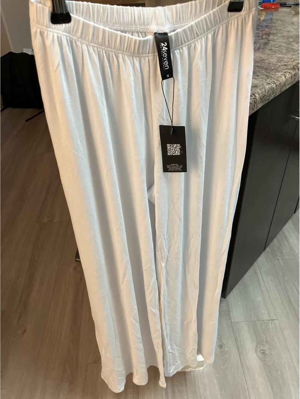 NWT 24seven Comfort Apparel White Wide Leg Pants